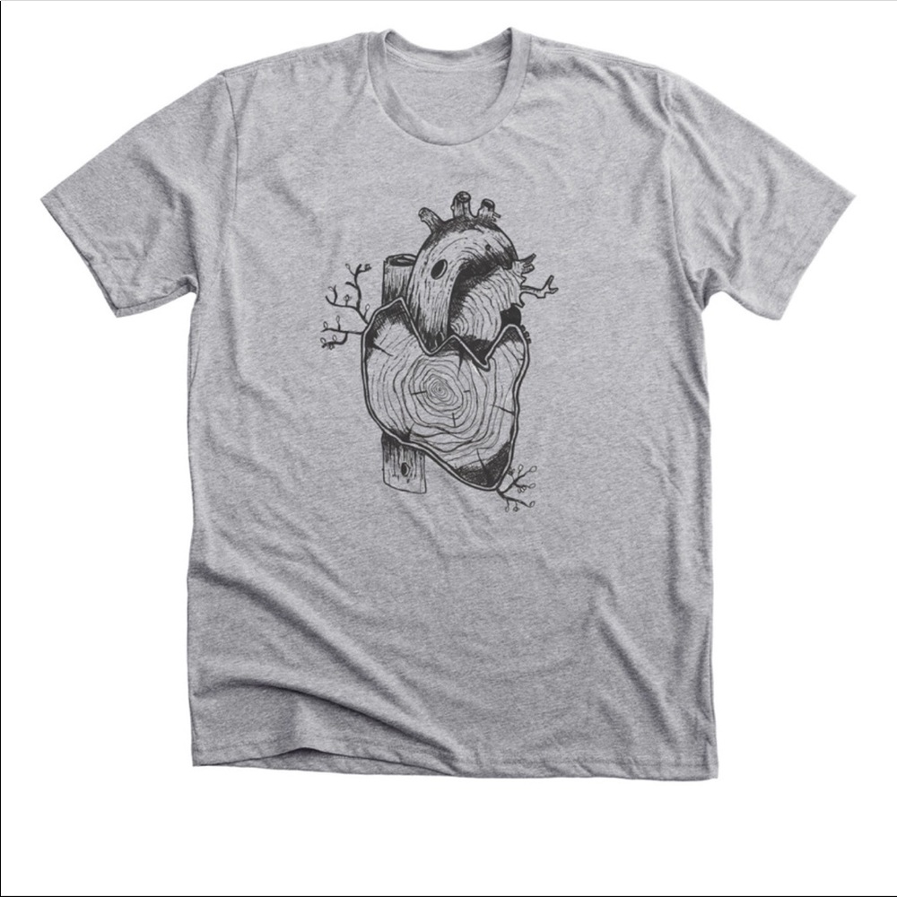 Hand-drawn Wooden Heart T-shirt